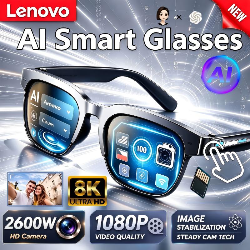 Photographic Memory - Lenovo KI-Smart-Brille mit KI-Übersetzung, 26MP HD-Kamera,