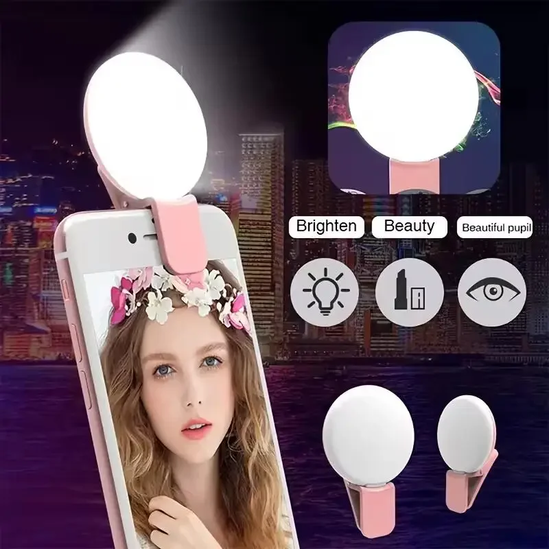 Photography Videos Free - Mini Tragbares Selfie-Ringlicht LED-Lampe USB-Aufladung Fotografie-Clip-Ringlicht