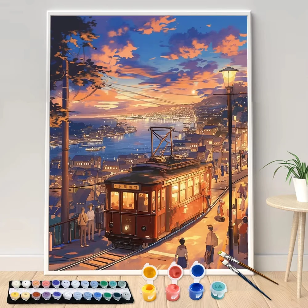 Photography Design - DIY-Digitalmalerei, Malen nach Zahlen, Seilbahn bei